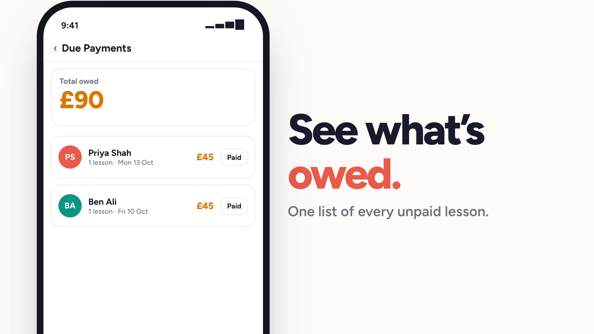 Payment tracking demo preview
