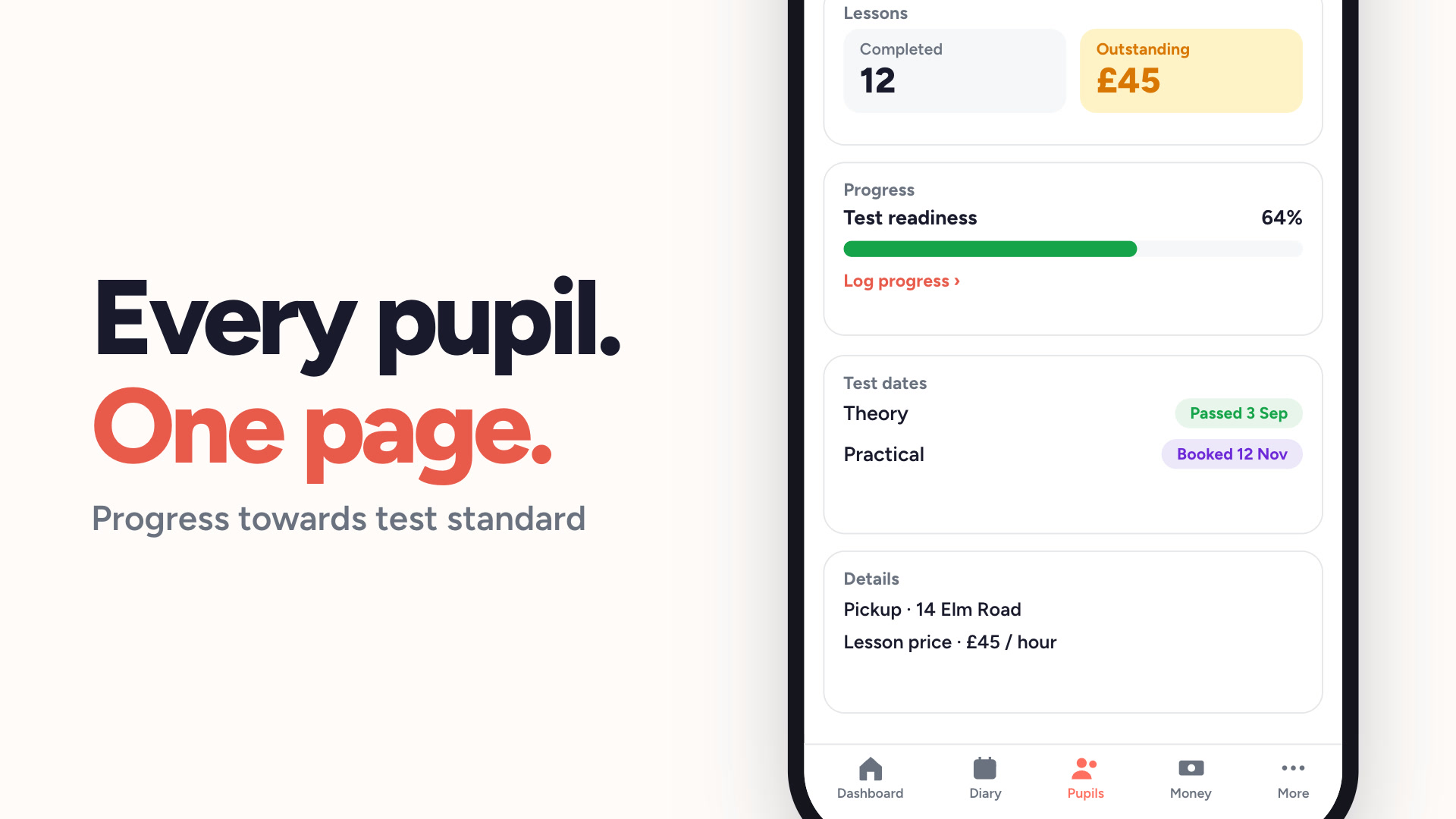 Pupil management demo preview